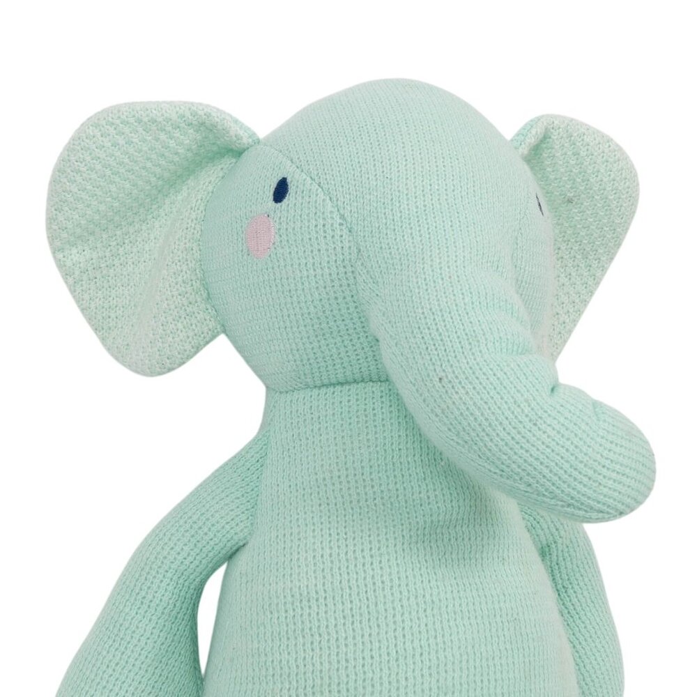 Cloud Island Knit Elephant 21" Mint Green Stuffed Animal Toy Large Floppy Ears - Picture 2 of 8